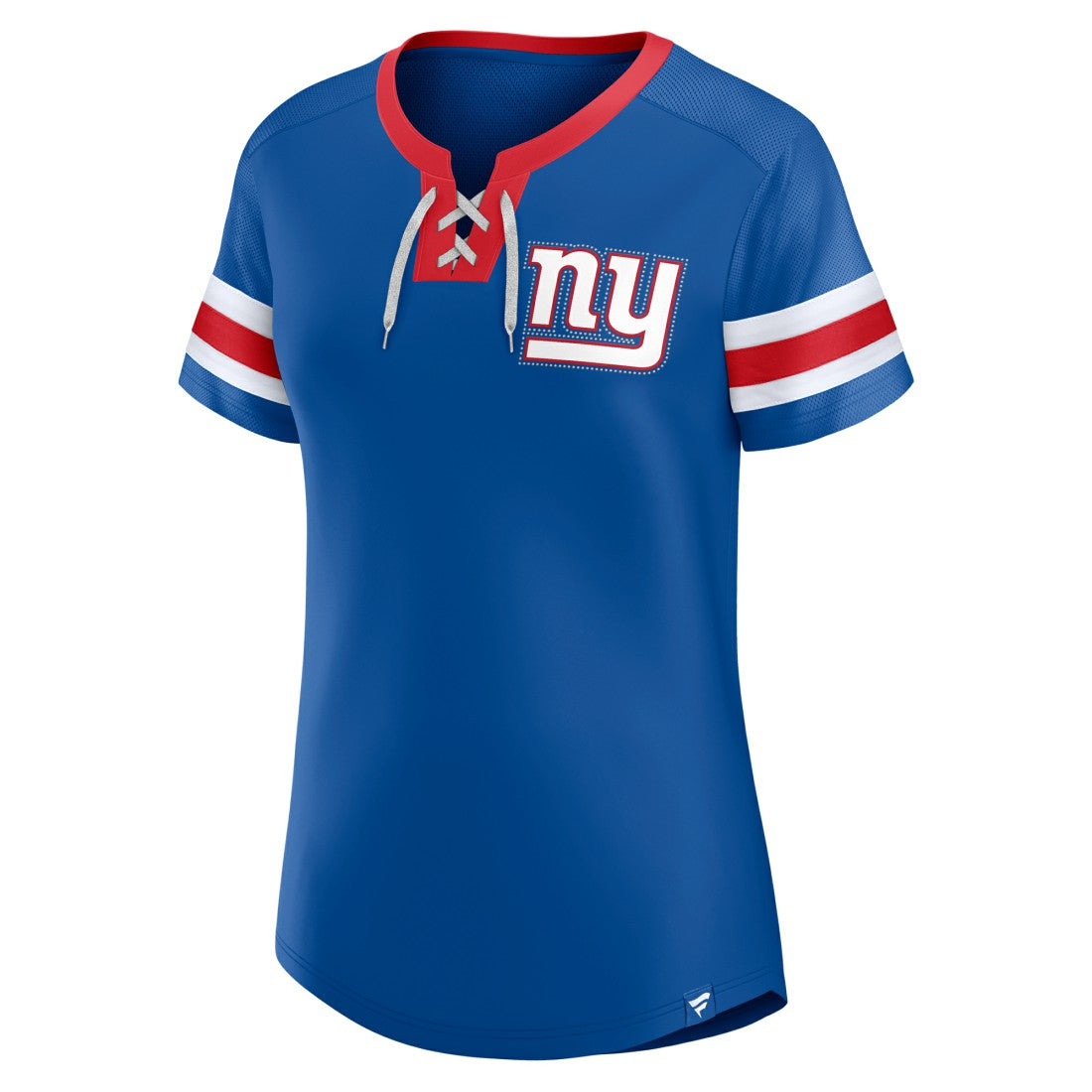 Fanatics New York Giants Women's Bling Athena Jersey Style Lace-up T-Shirt Royal