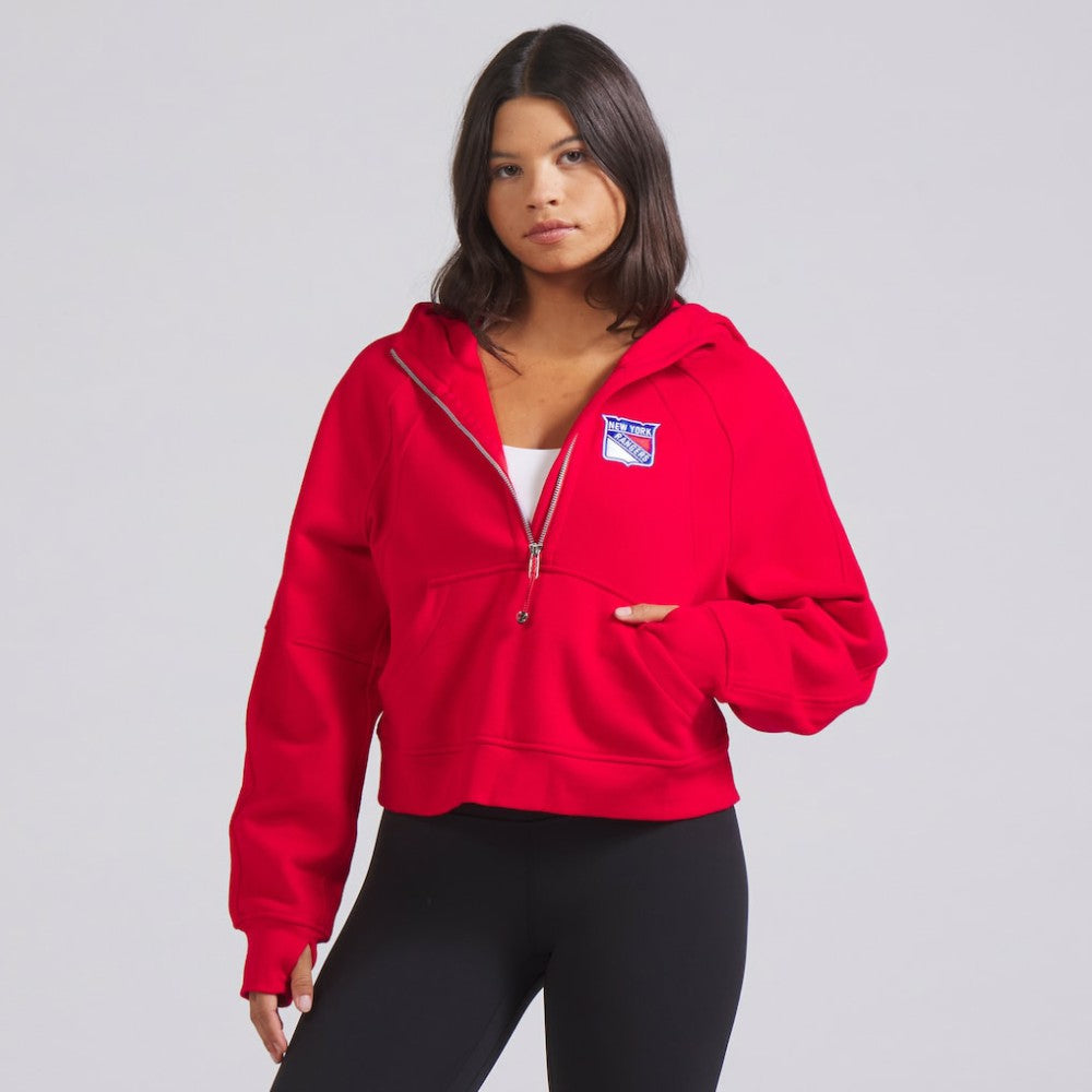 New York Rangers lululemon Women's Scuba Oversized Half-Zip Hoodie - True Red - NHL 202151260