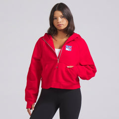 New York Rangers lululemon Women's Scuba Oversized Half-Zip Hoodie - True Red - NHL 202151260