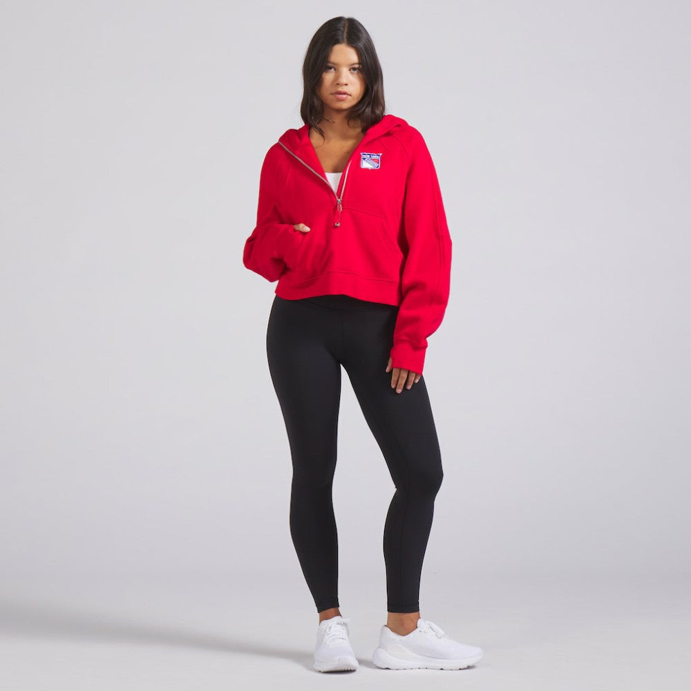 New York Rangers lululemon Women's Scuba Oversized Half-Zip Hoodie - True Red - NHL 202151260