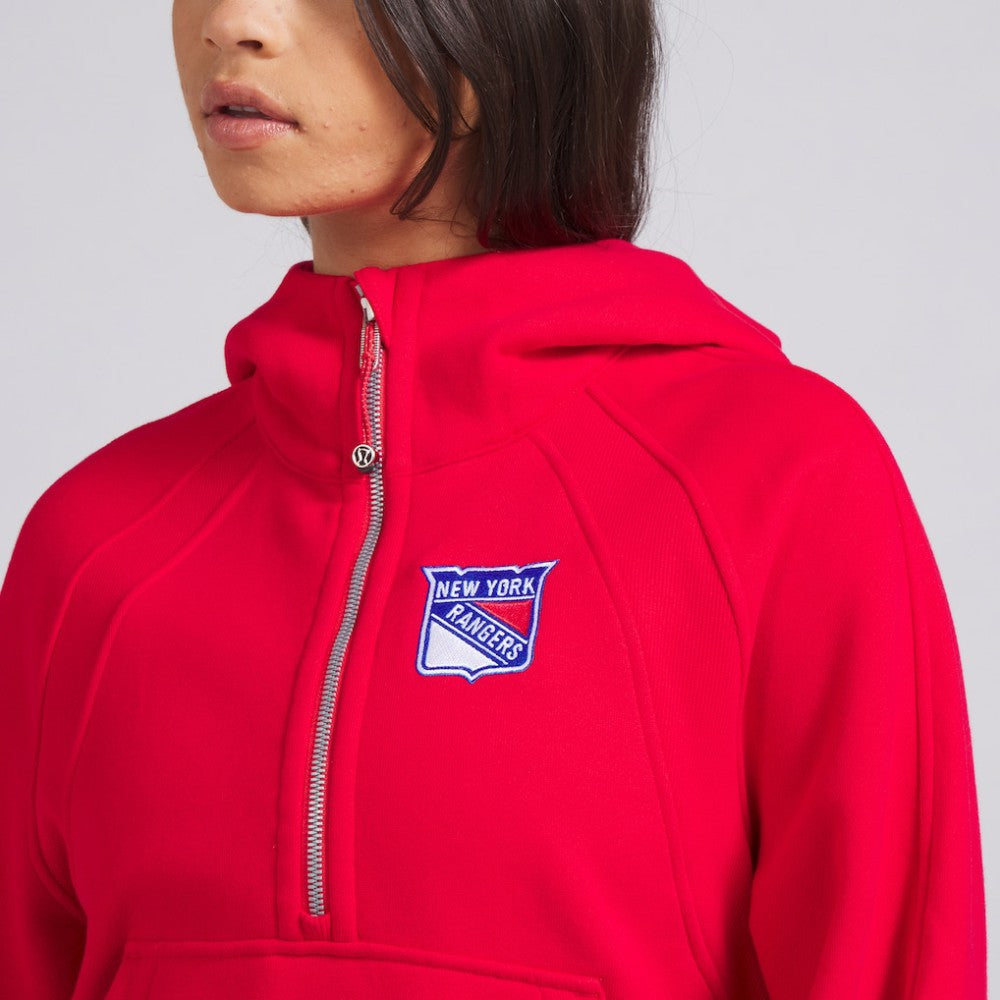 New York Rangers lululemon Women's Scuba Oversized Half-Zip Hoodie - True Red - NHL 202151260