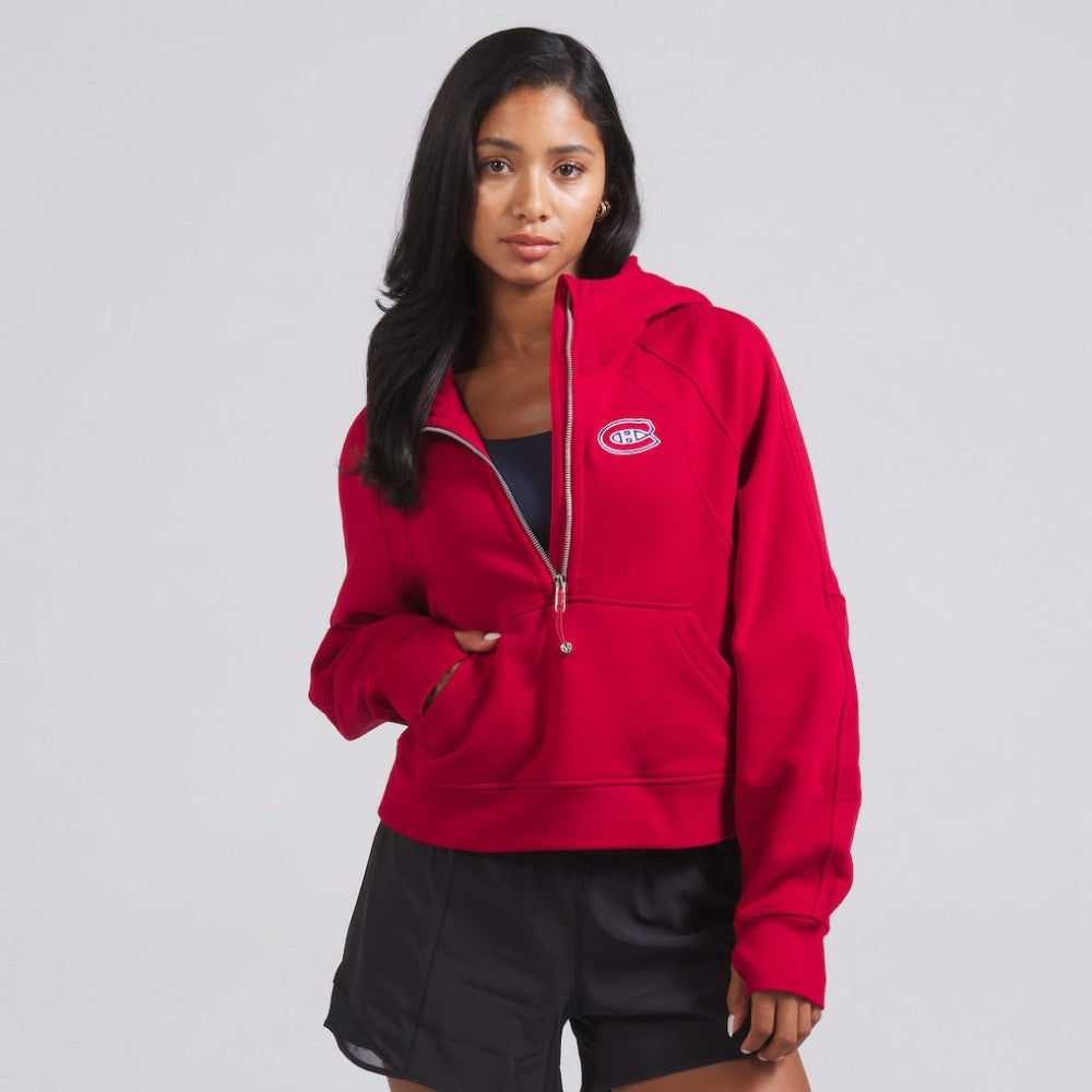 Montreal Canadiens lululemon Women's Scuba Oversized Half-Zip Hoodie - True Red - NHL 202151263