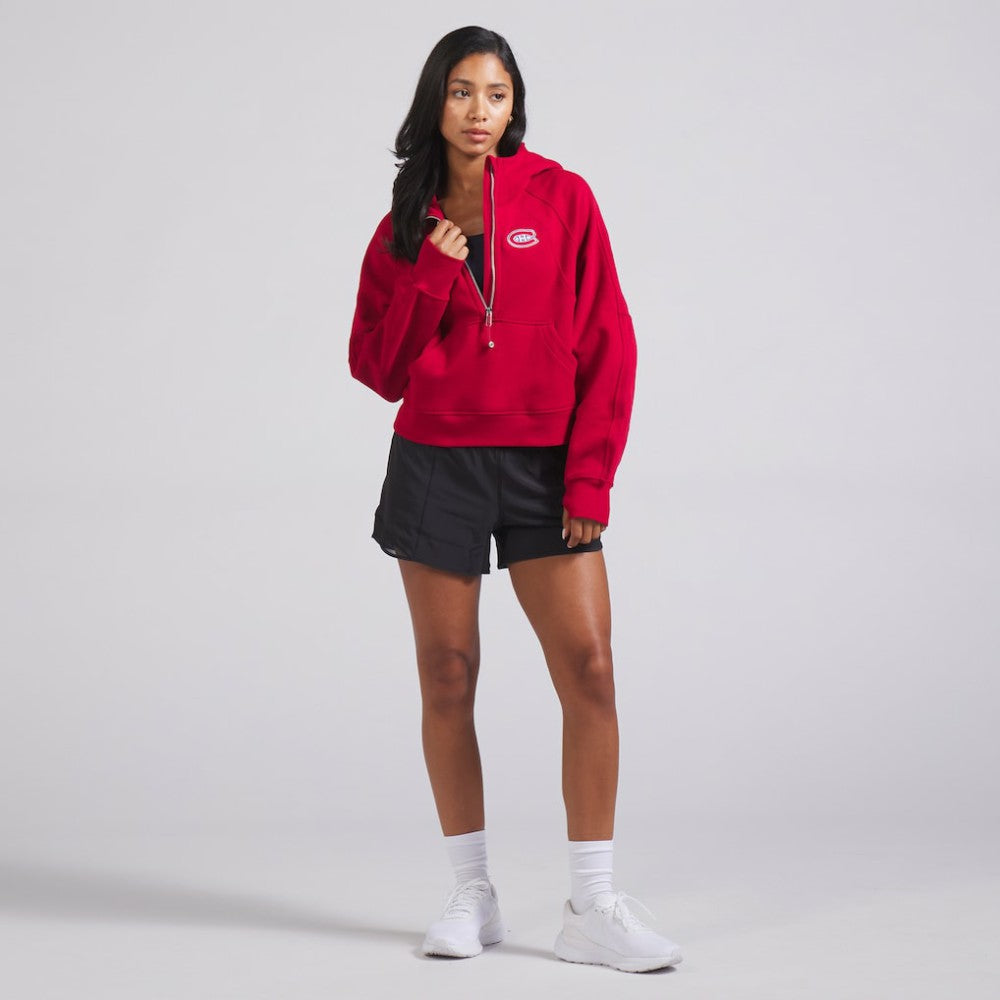 Montreal Canadiens lululemon Women's Scuba Oversized Half-Zip Hoodie - True Red - NHL 202151263