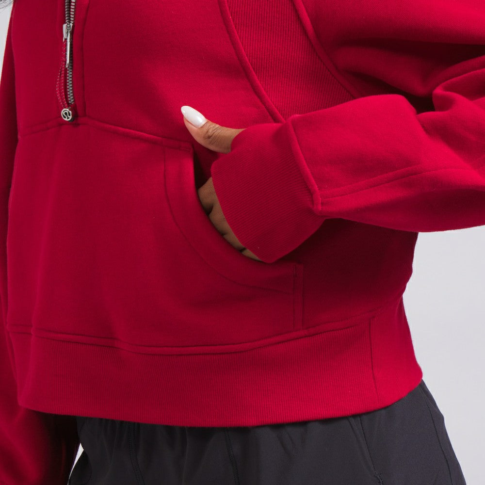 Montreal Canadiens lululemon Women's Scuba Oversized Half-Zip Hoodie - True Red - NHL 202151263