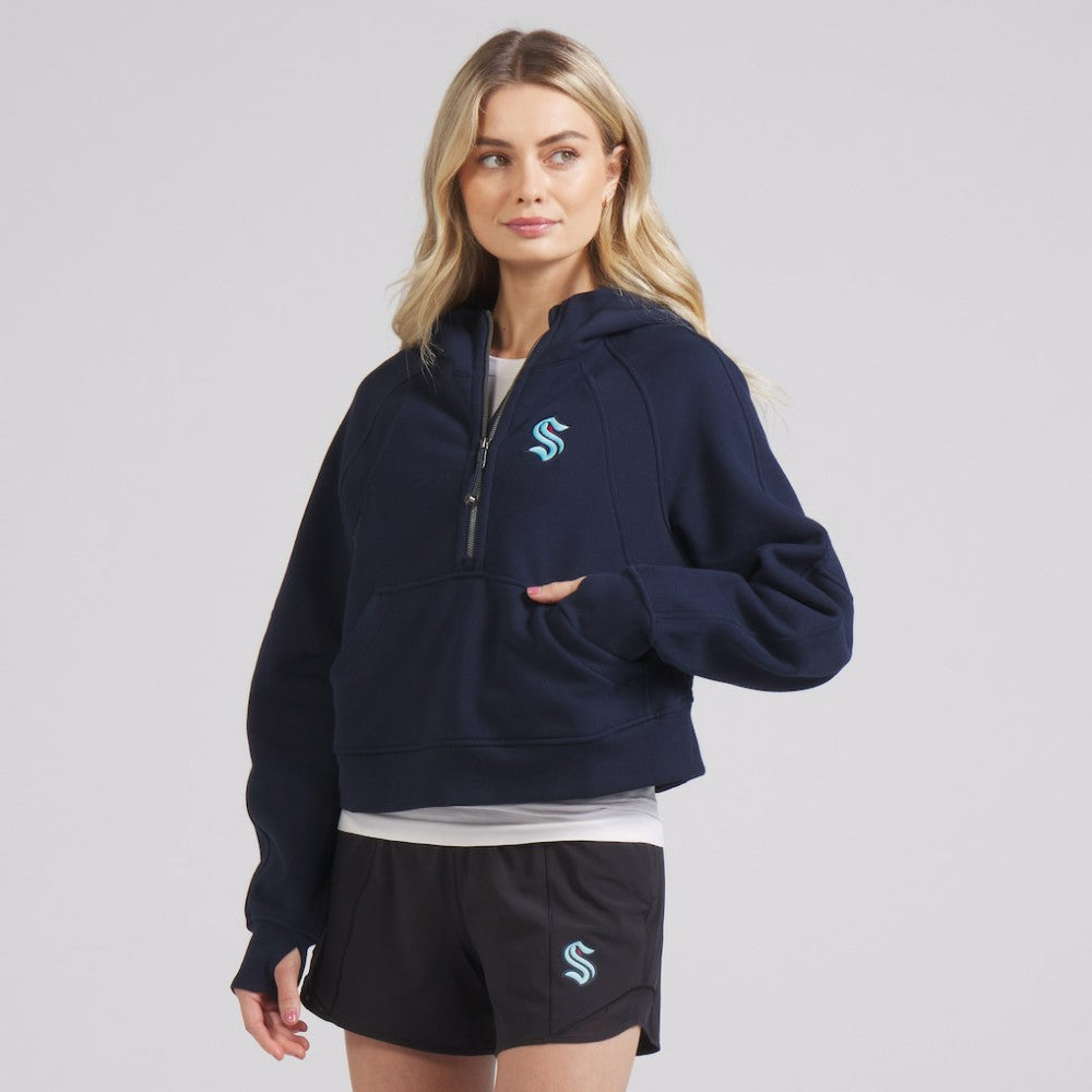 Seattle Kraken lululemon Women's Scuba Oversized Half-Zip Hoodie - True Navy - NHL 202151268