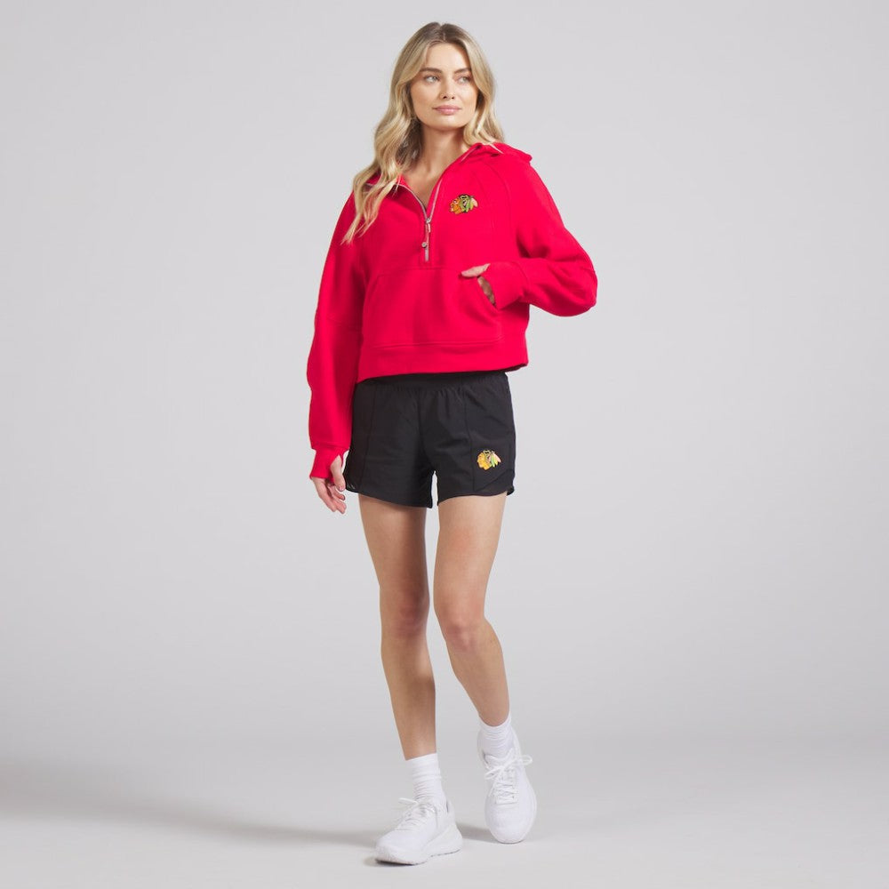 Chicago Blackhawks lululemon Women's Scuba Oversized Half-Zip Hoodie - True Red - NHL 202151269