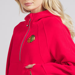 Chicago Blackhawks lululemon Women's Scuba Oversized Half-Zip Hoodie - True Red - NHL 202151269