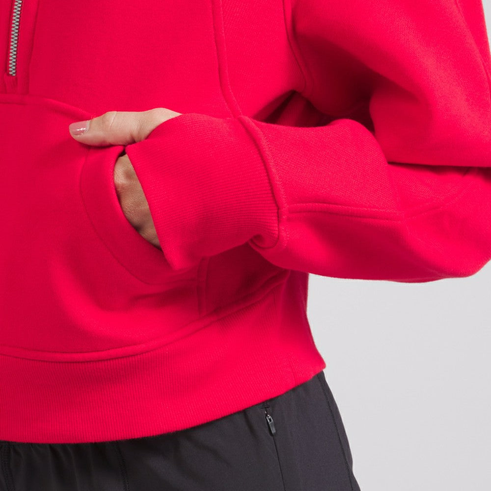 Chicago Blackhawks lululemon Women's Scuba Oversized Half-Zip Hoodie - True Red - NHL 202151269