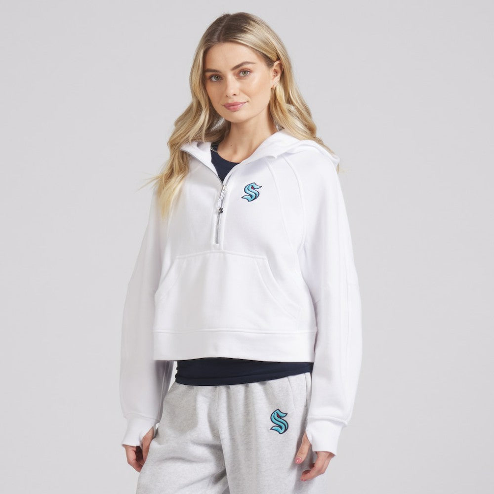 Seattle Kraken lululemon Women's Scuba Oversized Half-Zip Hoodie - White - NHL 202151270