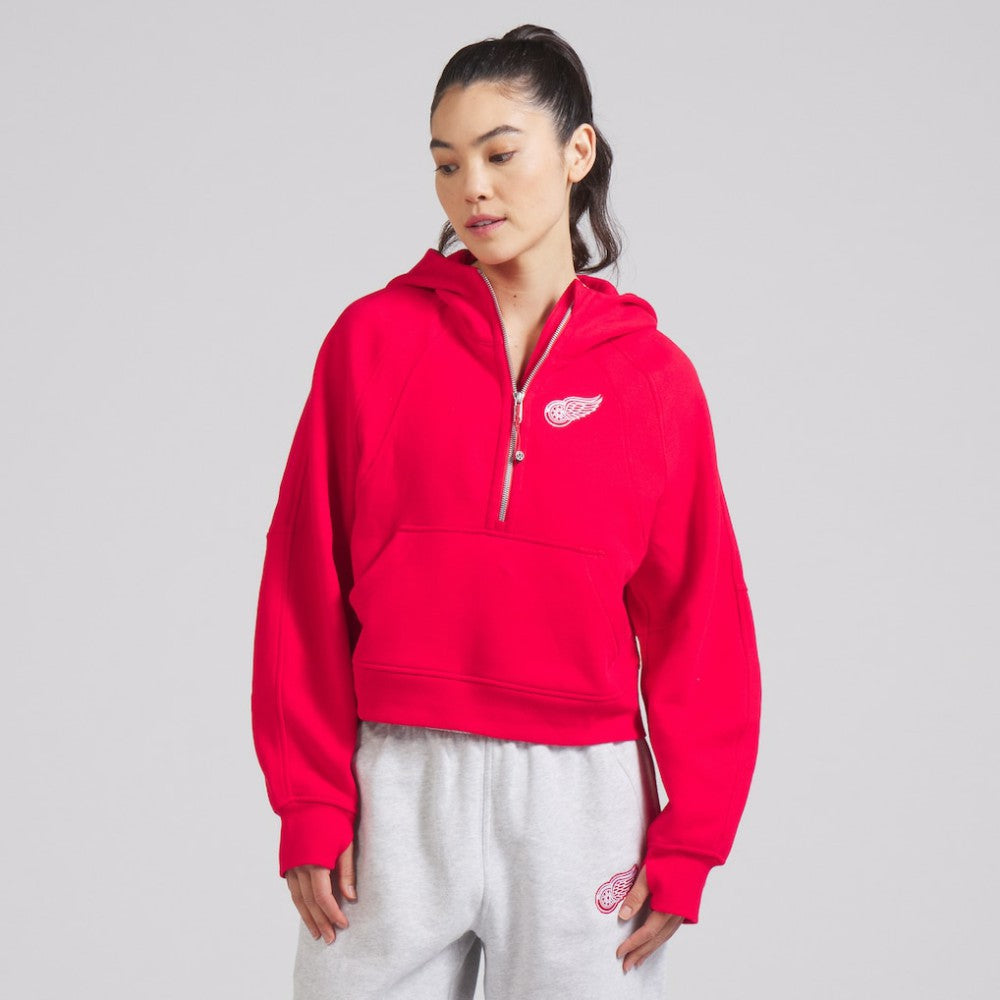 Detroit Red Wings lululemon Women's Scuba Oversized Half-Zip Hoodie - True Red - NHL 202151275