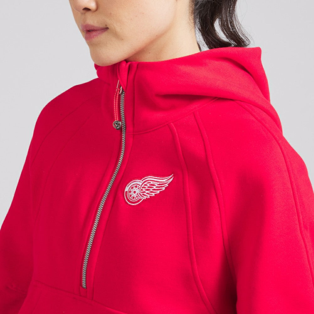Detroit Red Wings lululemon Women's Scuba Oversized Half-Zip Hoodie - True Red - NHL 202151275