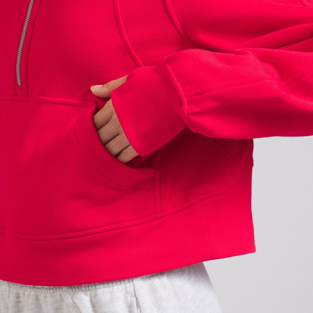 Detroit Red Wings lululemon Women's Scuba Oversized Half-Zip Hoodie - True Red - NHL 202151275