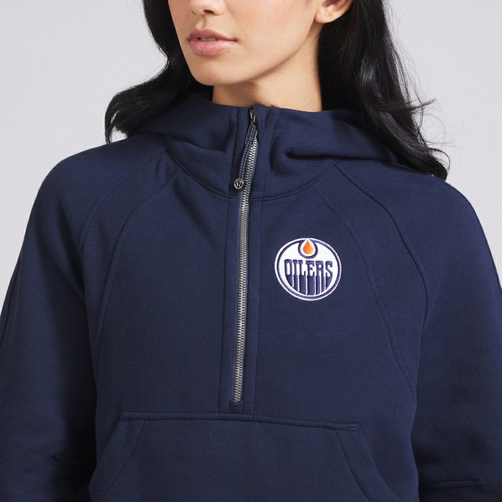 Edmonton Oilers lululemon Women's Scuba Oversized Half-Zip Hoodie - True Navy - NHL 202151279