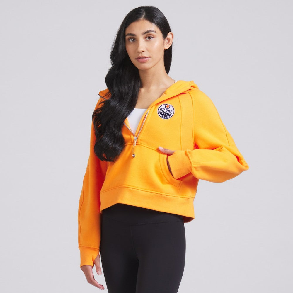 Edmonton Oilers lululemon Women's Scuba Oversized Half-Zip Hoodie - Tiger - NHL 202151281