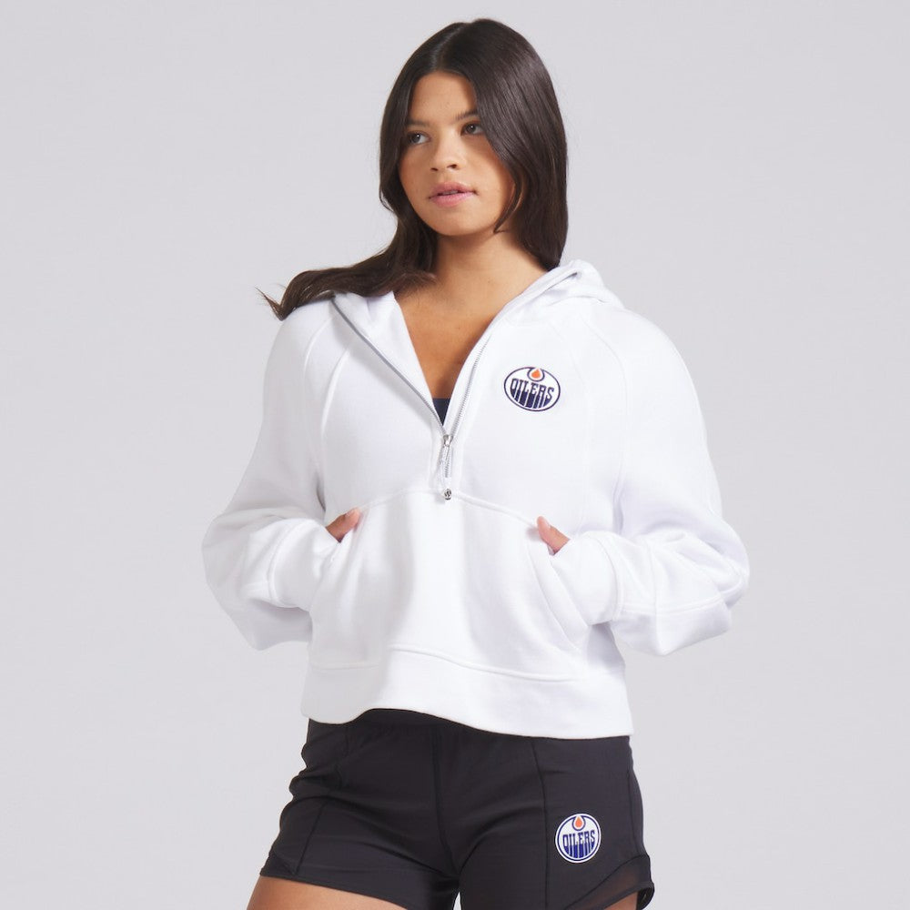 Edmonton Oilers lululemon Women's Scuba Oversized Half-Zip Hoodie - White - NHL 202151283