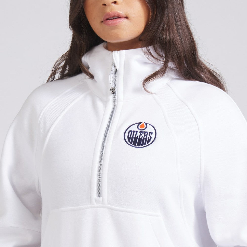 Edmonton Oilers lululemon Women's Scuba Oversized Half-Zip Hoodie - White - NHL 202151283