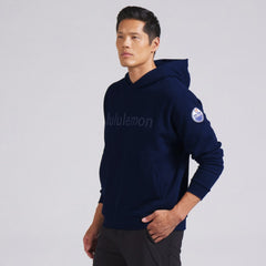 Edmonton Oilers lululemon Steady State Pullover Hoodie - True Navy - NHL 202151366