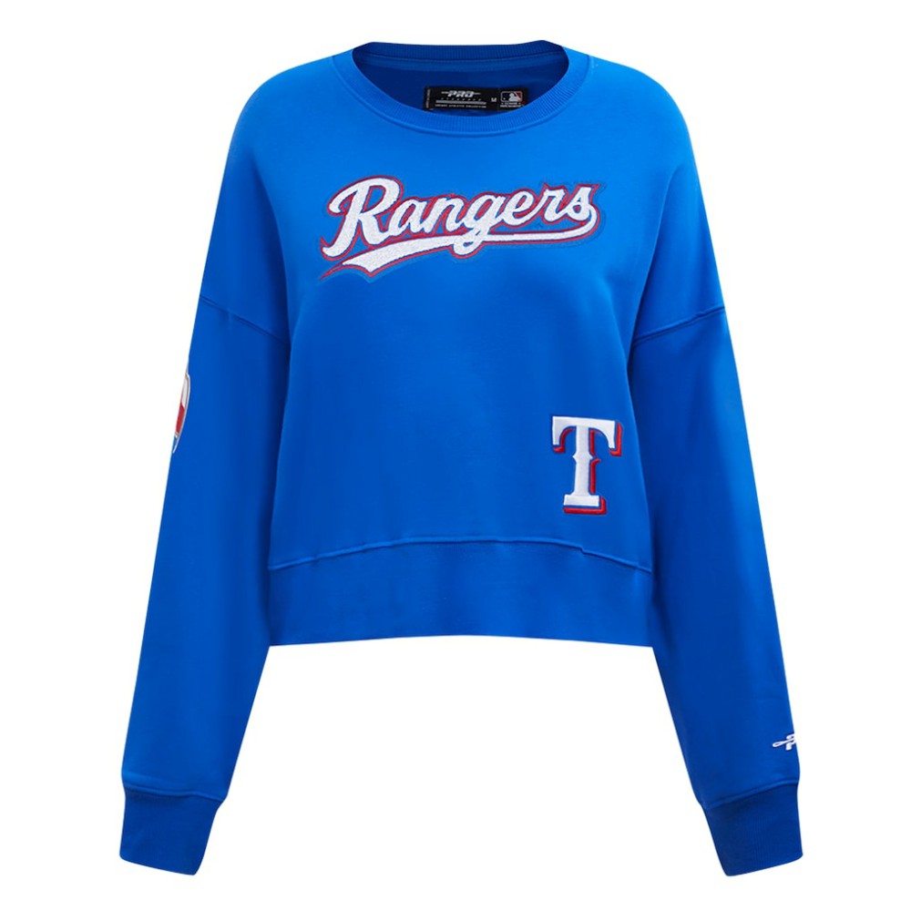 Texas Rangers Pro Standard Women's Game Day Classics Crewneck Pullover Sweatshirt - Royal - MLB Discount