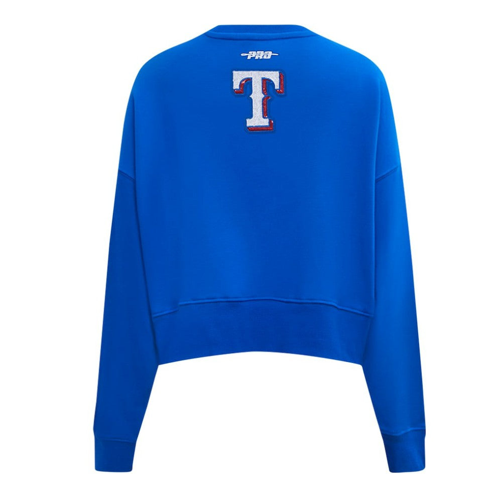 Texas Rangers Pro Standard Women's Game Day Classics Crewneck Pullover Sweatshirt - Royal - MLB Discount