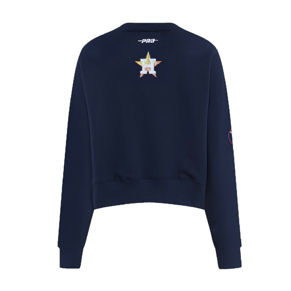 Houston Astros Pro Standard Women's Game Day Classics Crewneck Pullover Sweatshirt - Navy - MLB Discount