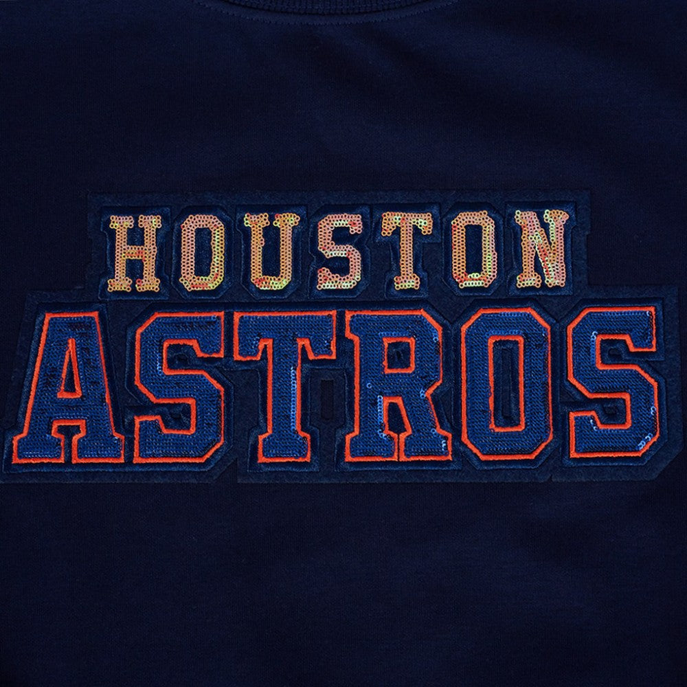 Houston Astros Pro Standard Women's Game Day Classics Crewneck Pullover Sweatshirt - Navy - MLB Discount