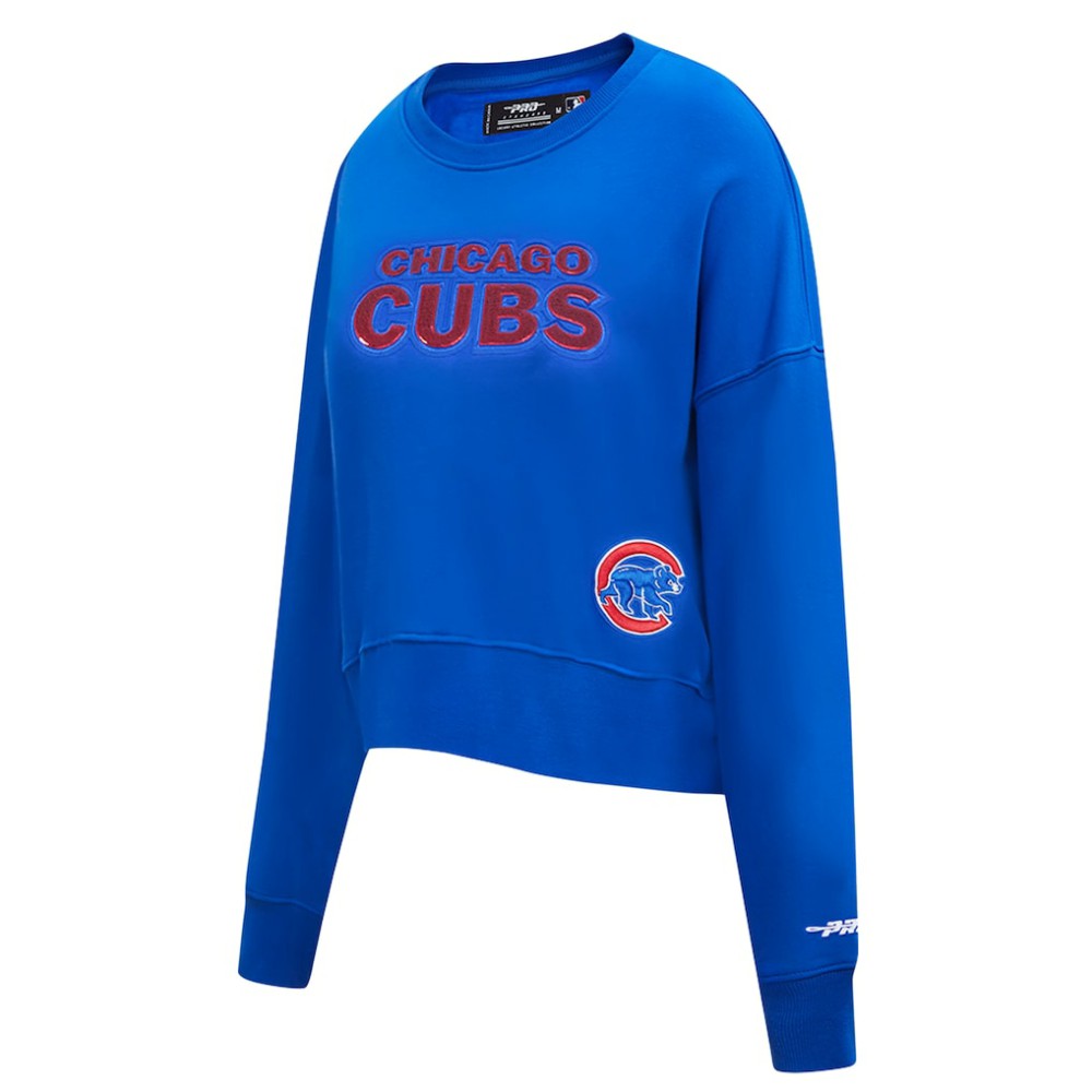 Chicago Cubs Pro Standard Women's Game Day Classics Crewneck Pullover Sweatshirt - Royal - MLB Discount