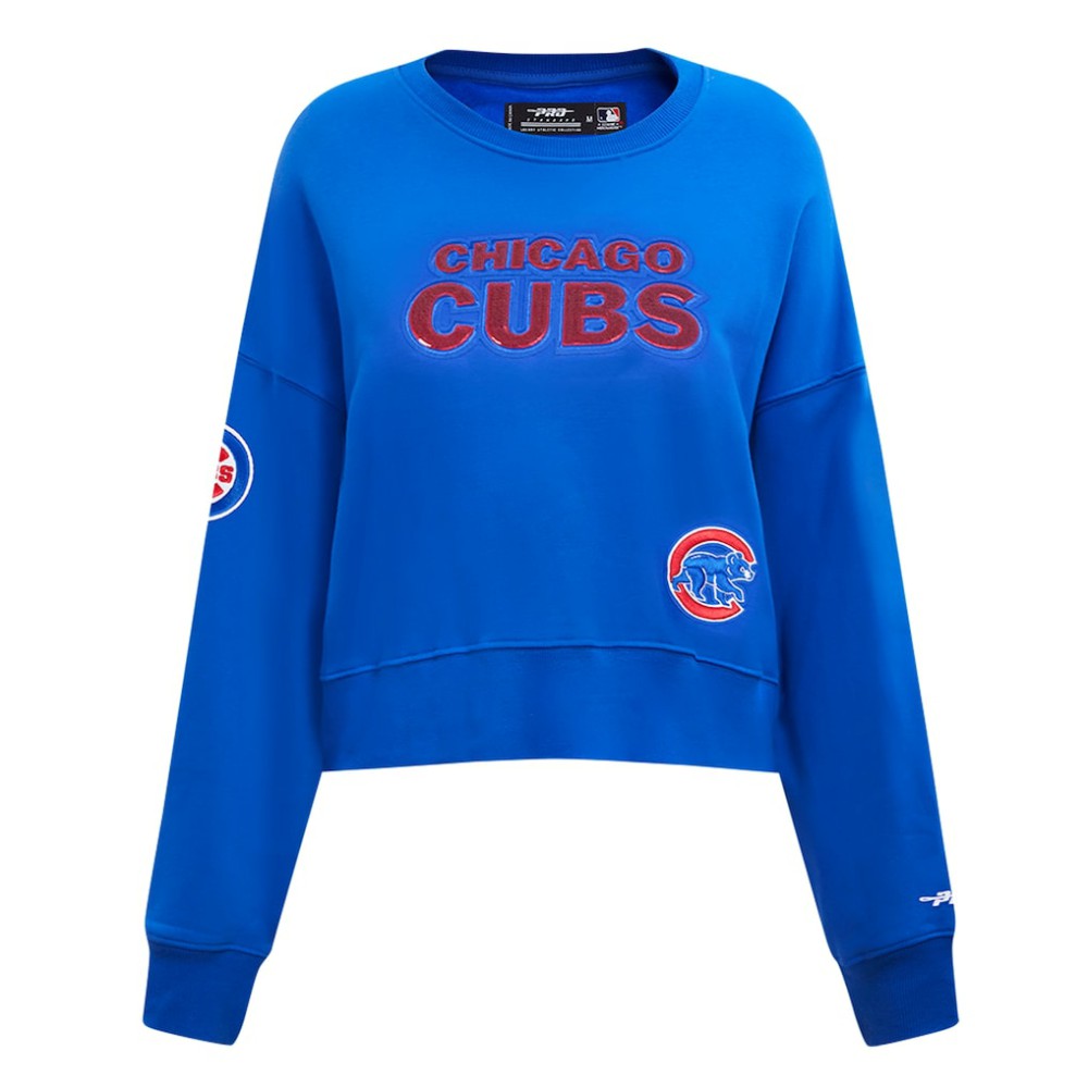 Chicago Cubs Pro Standard Women's Game Day Classics Crewneck Pullover Sweatshirt - Royal - MLB Discount
