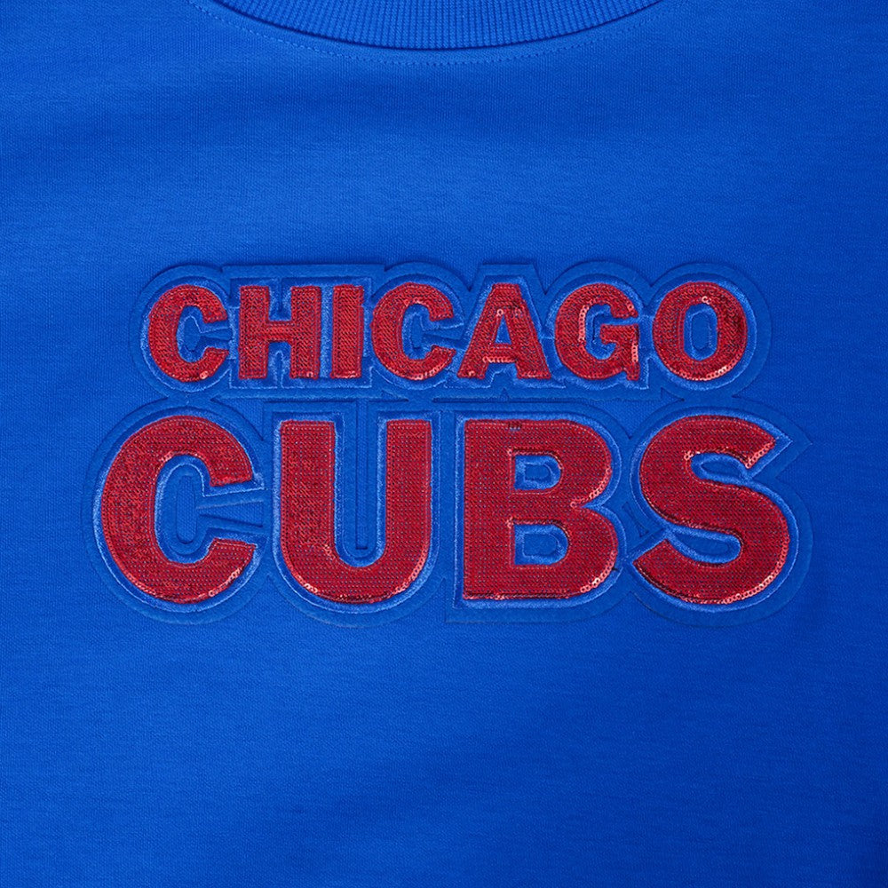 Chicago Cubs Pro Standard Women's Game Day Classics Crewneck Pullover Sweatshirt - Royal - MLB Discount