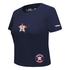 Houston Astros Pro Standard Women's Game Day Classics Baby Doll Cropped T-Shirt - Navy - MLB on Sale