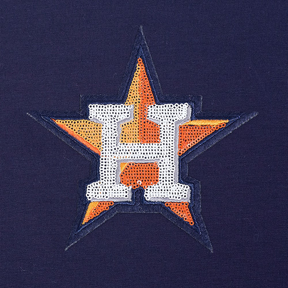 Houston Astros Pro Standard Women's Game Day Classics Baby Doll Cropped T-Shirt - Navy - MLB on Sale