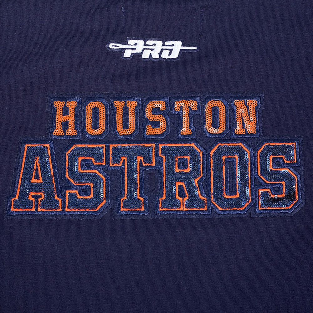 Houston Astros Pro Standard Women's Game Day Classics Baby Doll Cropped T-Shirt - Navy - MLB on Sale