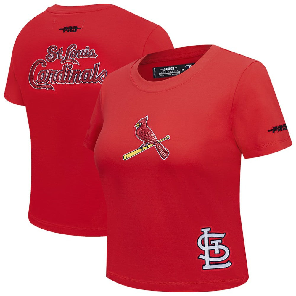 St. Louis Cardinals Pro Standard Women's Game Day Classics Baby Doll Cropped T-Shirt - Red - MLB on Sale