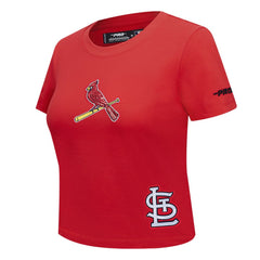 St. Louis Cardinals Pro Standard Women's Game Day Classics Baby Doll Cropped T-Shirt - Red - MLB on Sale
