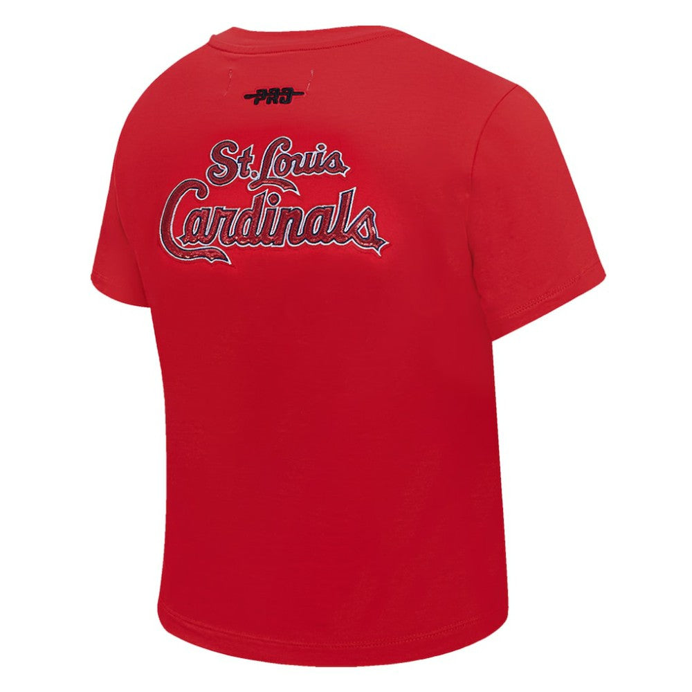 St. Louis Cardinals Pro Standard Women's Game Day Classics Baby Doll Cropped T-Shirt - Red - MLB on Sale