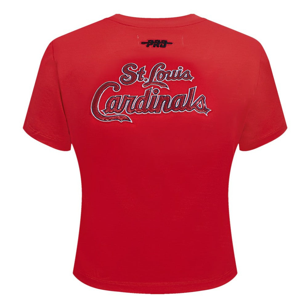 St. Louis Cardinals Pro Standard Women's Game Day Classics Baby Doll Cropped T-Shirt - Red - MLB on Sale
