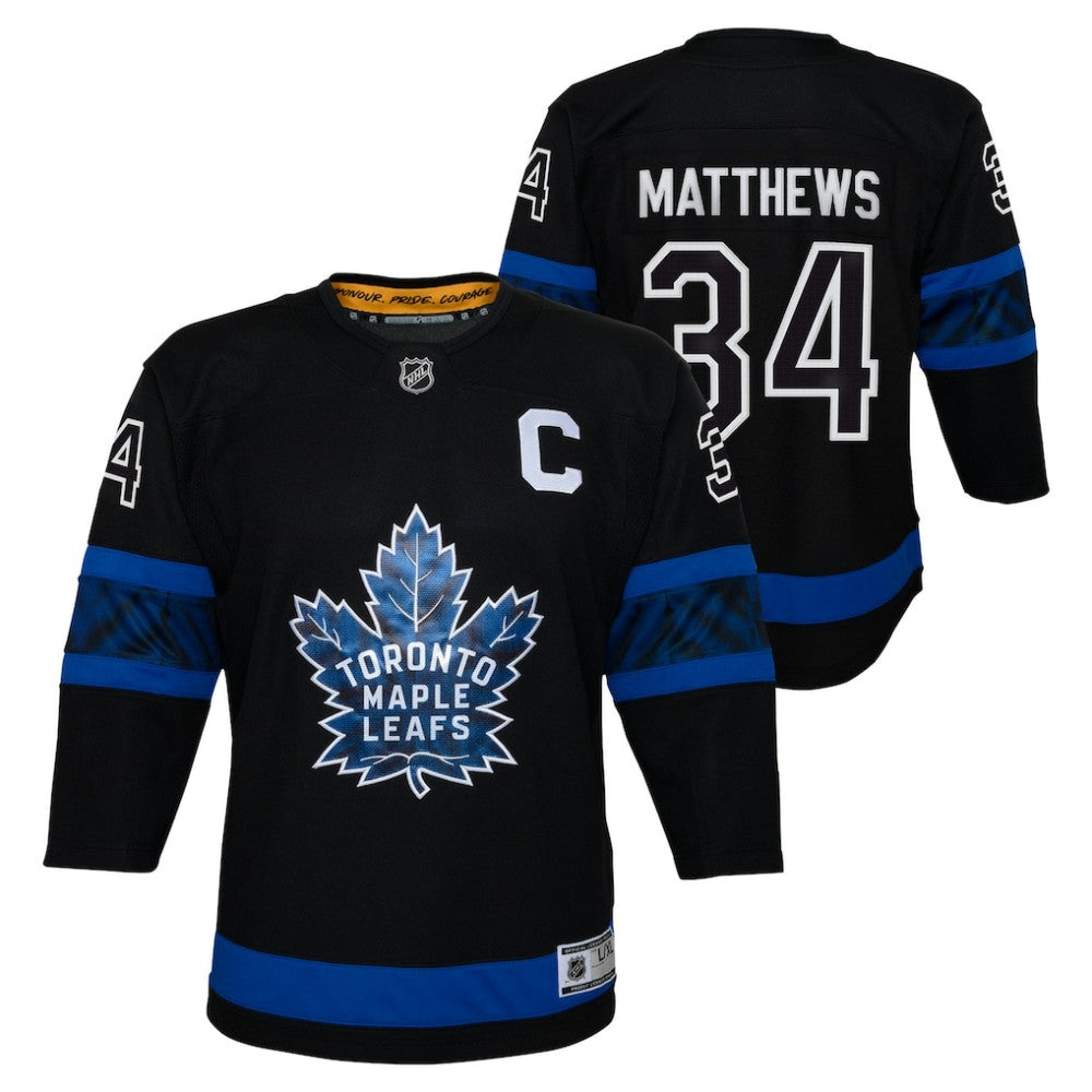 Auston Matthews Toronto Maple Leafs Youth Alternate Premier Player Jersey - Black - NHL 202152560