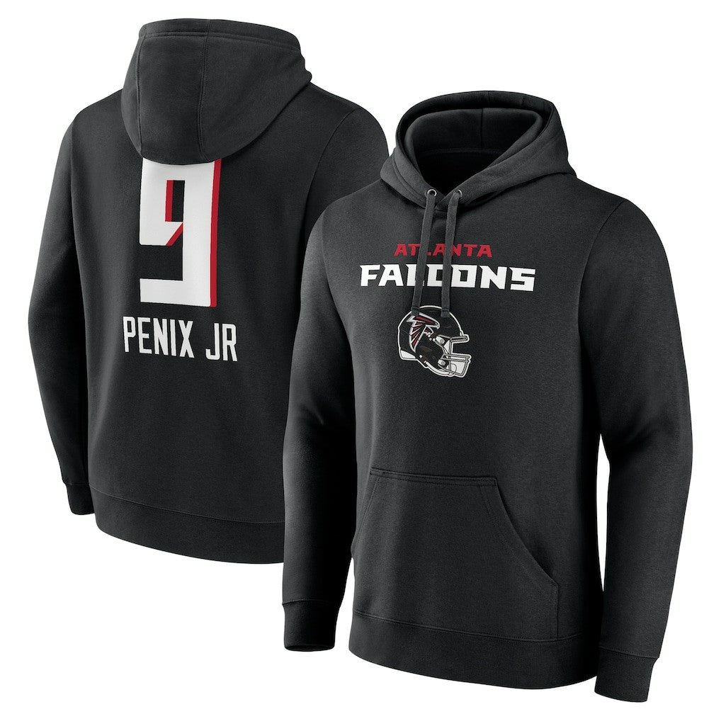 Michael Penix Jr. Atlanta Falcons Name & Number Team Wordmark Pullover Hoodie Black