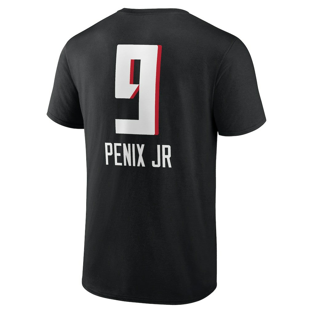 Michael Penix Jr. Atlanta Falcons Name & Number Team Wordmark T-Shirt Black