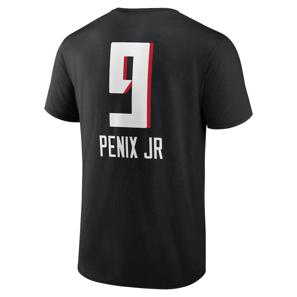 Michael Penix Jr. Atlanta Falcons Name & Number Team Wordmark T-Shirt Black