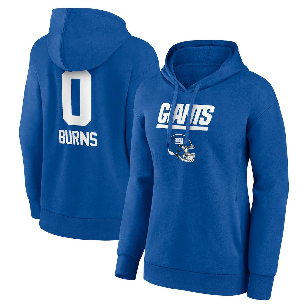 Brian Burns New York Giants Women's Name & Number Team Wordmark Pullover Hoodie Royal