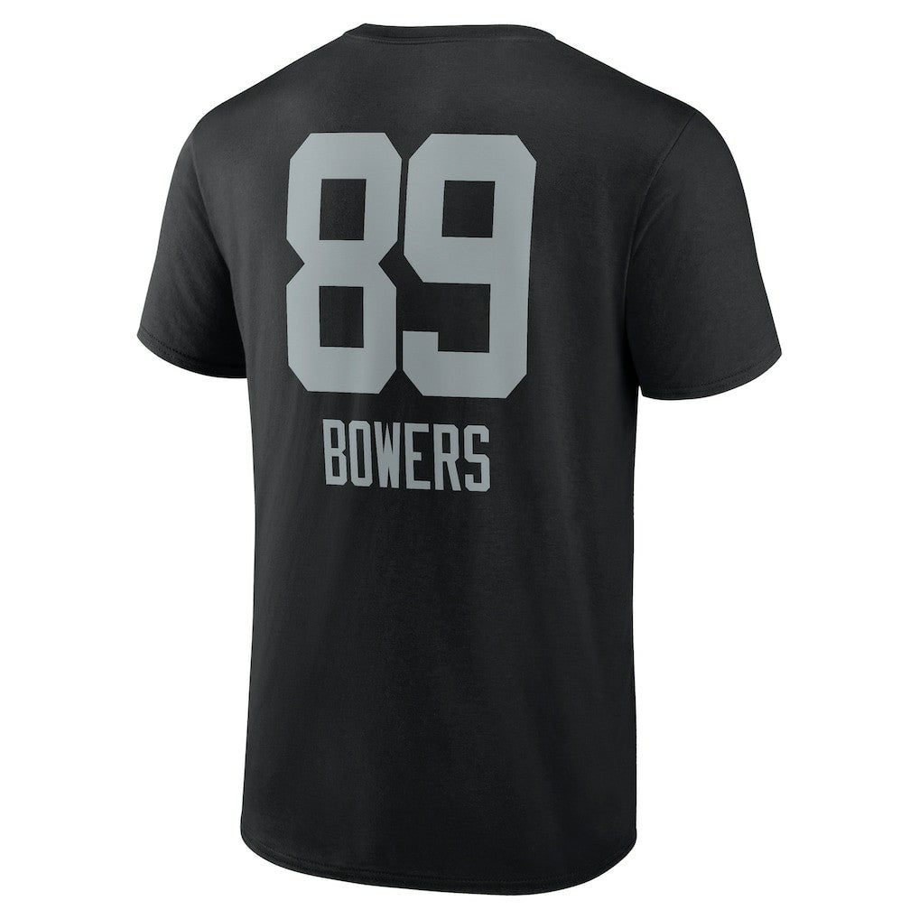 Brock Bowers Las Vegas Raiders Name & Number Team Wordmark T-Shirt Black
