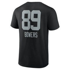 Brock Bowers Las Vegas Raiders Name & Number Team Wordmark T-Shirt Black