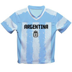 Lionel Messi Argentina National Team Vive La Fete Youth Painted Stripes Football Jersey Light Blue