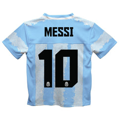 Lionel Messi Argentina National Team Vive La Fete Youth Painted Stripes Football Jersey Light Blue