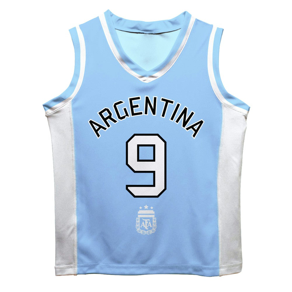 Julián Álvarez Argentina National Team Vive La Fete Mesh Basketball Jersey Light Blue