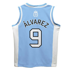 Julián Álvarez Argentina National Team Vive La Fete Mesh Basketball Jersey Light Blue