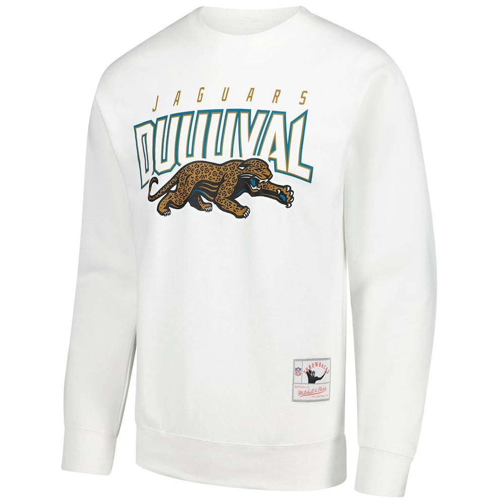 Mitchell & Ness Jacksonville Jaguars Duval Classic Logos Pullover Sweatshirt White
