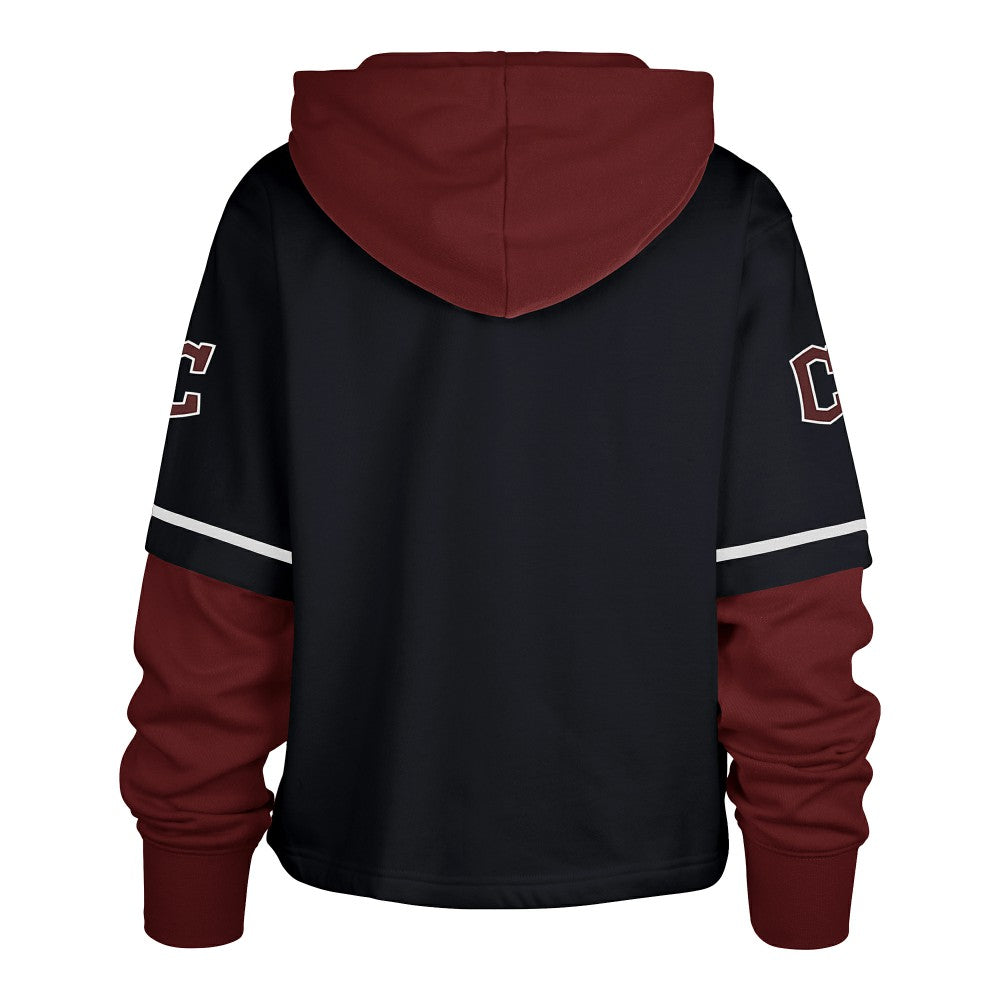 Cleveland Guardians '47 Women's City Connect Shortstop Cropped Pullover Hoodie - Navy - 47 brand on Sale