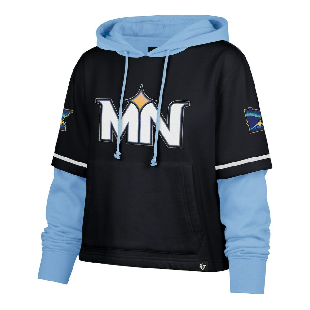 Minnesota Twins '47 Women's City Connect Shortstop Cropped Pullover Hoodie - Navy - 47 brand Discount