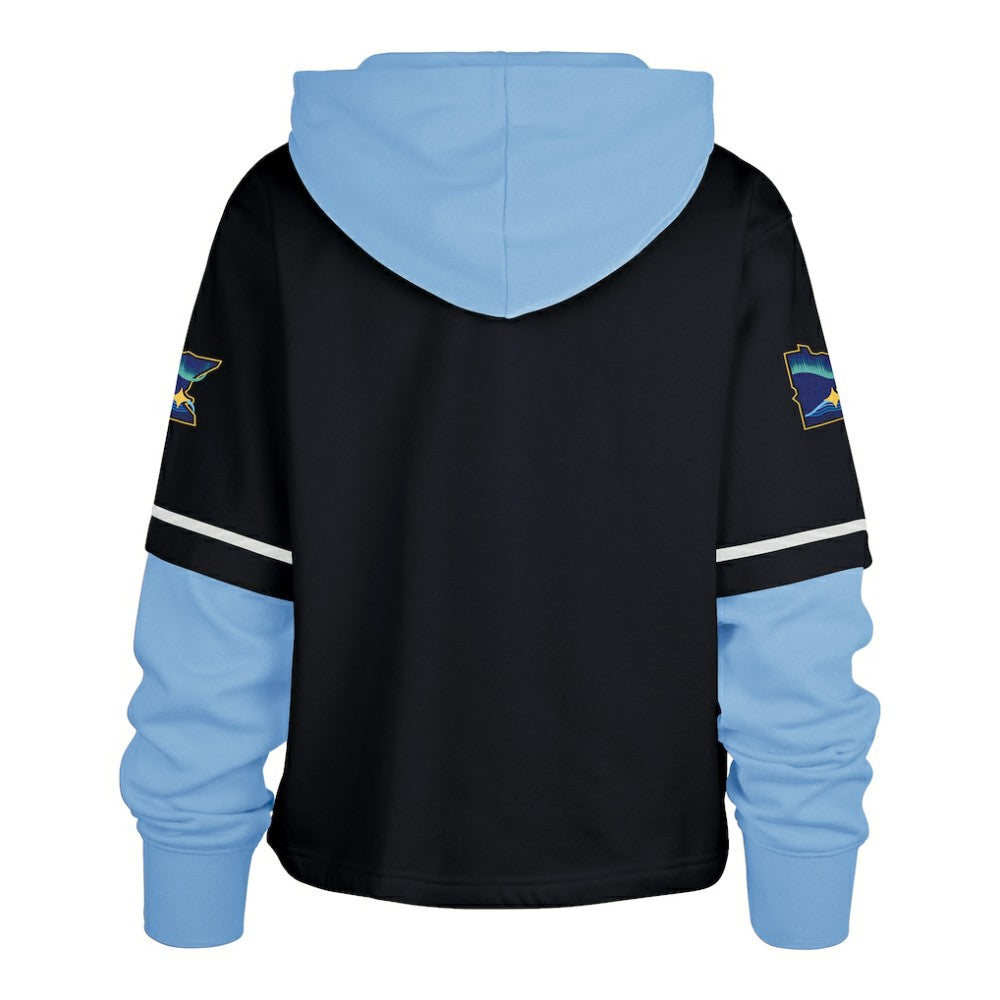 Minnesota Twins '47 Women's City Connect Shortstop Cropped Pullover Hoodie - Navy - 47 brand Discount